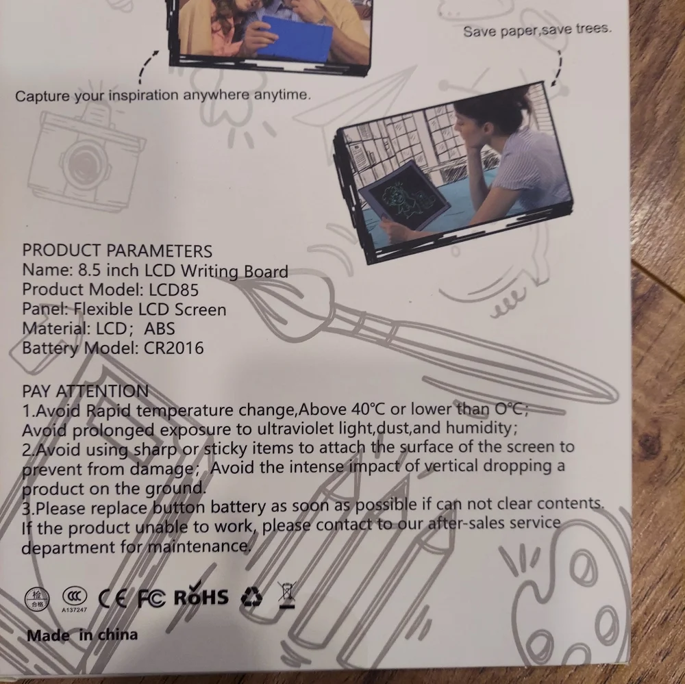 Sunany LCD Electronic Doodle, Writing & Drawing Board 8.5 inches New Sealed